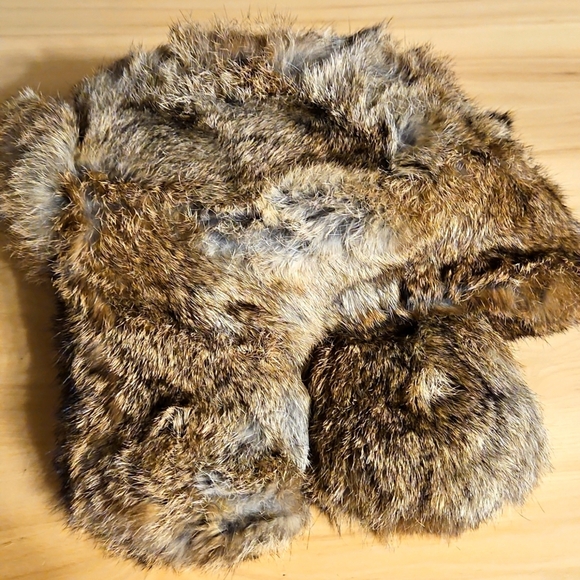 Mad Bomber Real Rabbit Fur Winter Hat With Button Front Flap & Ear Flaps Sz. S - Picture 4 of 8